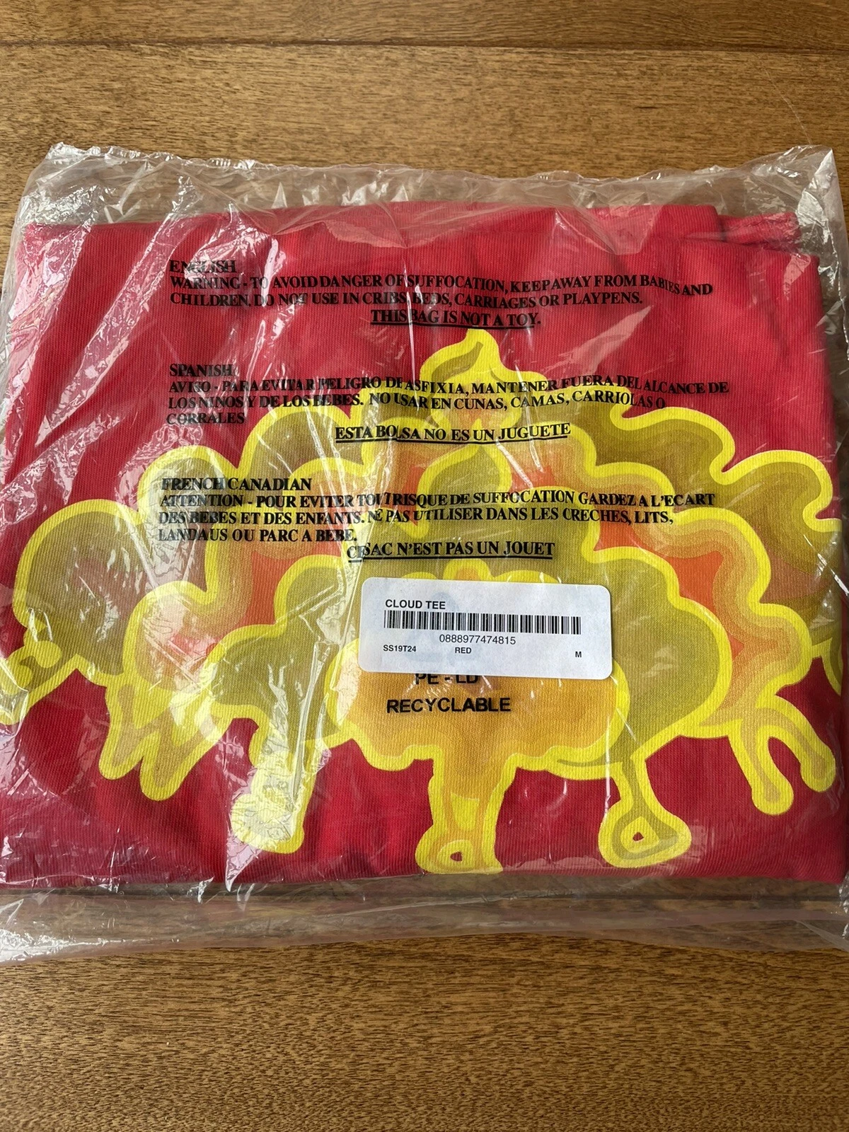 ?Supreme Cloud Tee Red Medium
