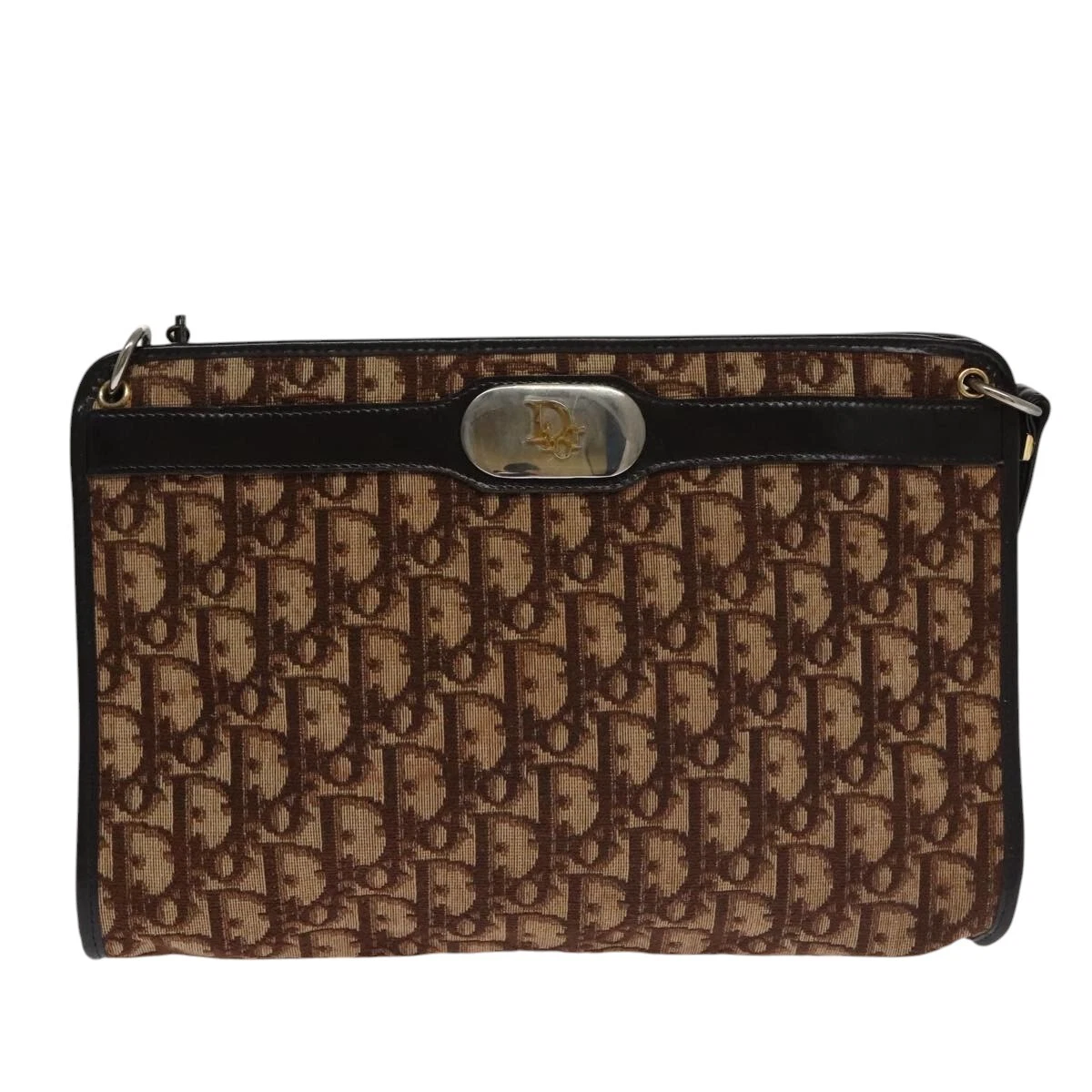 Sac bandoulière Dior Trotter en toile marron authentique