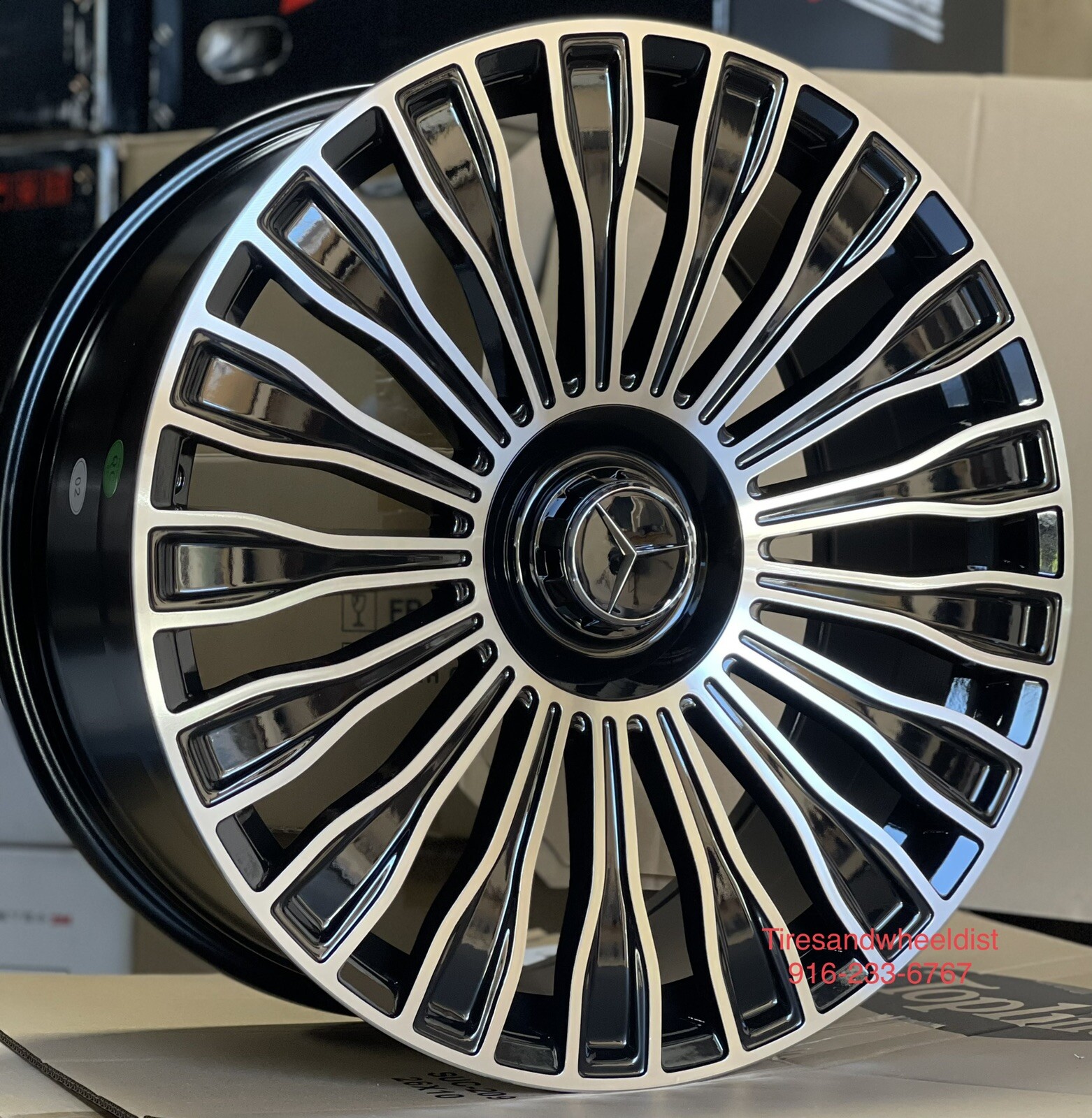 22'' Wheels fit S550 Bentley Mercedes S63 Maybach Tires GLC Black Machine S560