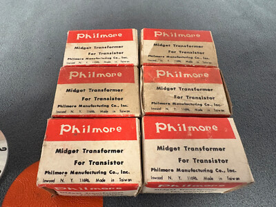 Philmore Midget Transformers For Transistors - NOS NIB - 7 Total  - as one lot