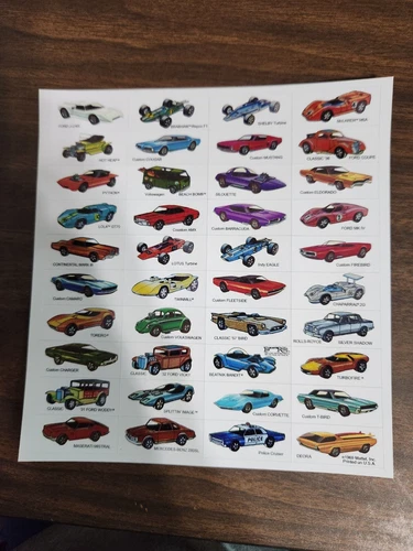 Hot Wheels Autorama Redline 40 car Individual DIE CUT Reproduction Stickers