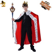 Kids King Cape and Crown Boys Prince Cape for Halloween Party Birthday Gift