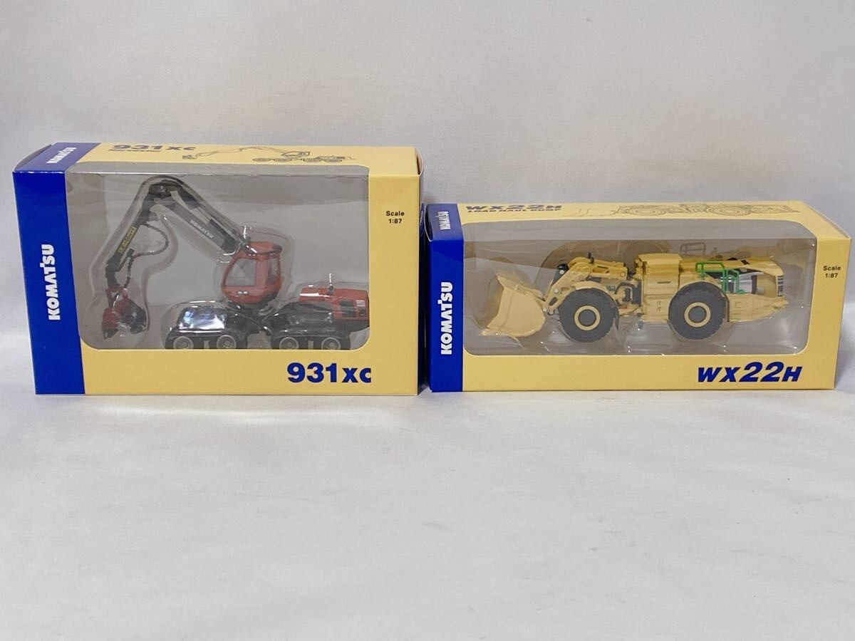 Komatsu 1:87 Diecast Models Load Haul Dump WX22H & Wheel Harvester 931xc From JP