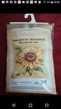 kit ricamo punto croce girasole 