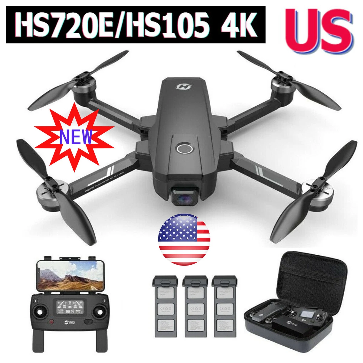 Holy Stone HS720E/ HS105 RC Drone with EIS 4K UHD Camera GPS