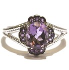 925 sterling silver natural amethyst gemstone womens ring 3.7g ladies 8 — photo 2