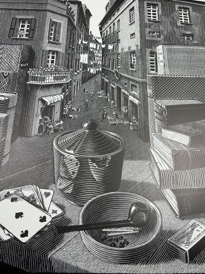 НАТЮРМОРТ И УЛИЦА M C Escher сюрреализм печати плакат - Изображение 4 из 4
