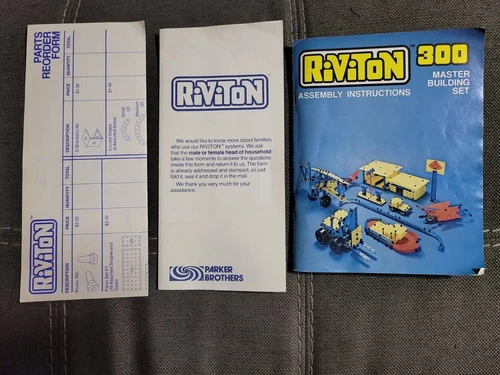 1977 Riviton 300 Master Set-Game Parts INSTRUCTIONS & ORIGINAL PAPERWORK 
