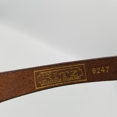 Ritz Brown Genuine Leather Belt Brass Buckle in size M | eBay display picture 1