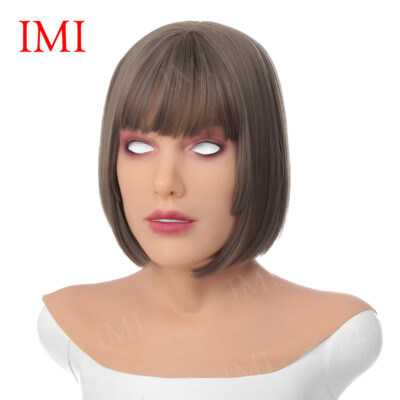 Realistic Silicone Female Mask With Makeup Cosplay Crossdresser Full Face Masks