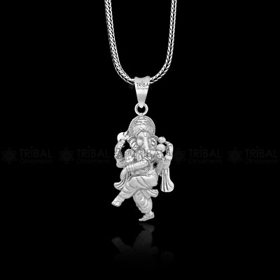 925 sterling silver Lord GANESHA unique dancing design pendant