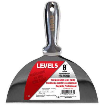 LEVEL5 Profi Spachtel ganz aus Edelstahl 204mm Trockenbau Malerspachtel 5-408