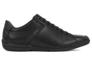 black leather hugo boss trainers
