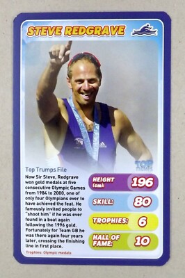 1 x info card Sport Star Steve Redgrave Rowing  2015   Q19