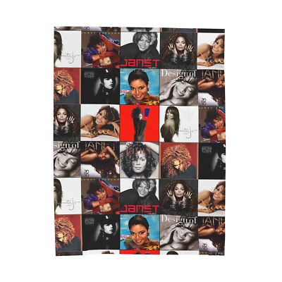 Janet Jackson Album Covers Velveteen Blanket, Cozy Throw, Soft Plush,