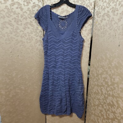 Athleta Blue Purple Horseshoe Bay Crochet Dress Size Large Medium L M | eBay