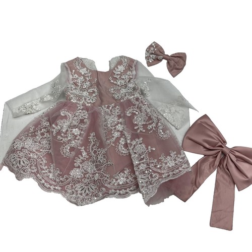 white christmas dresses Anavini Velani Girls Light Blue Smocked Turkeys Bishop Dress main image 0
