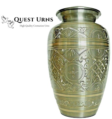 TOP QUALITÄT MESSING! Erwachsene Einäscherung / Gedenurne für Asche - Silber und Gold.
