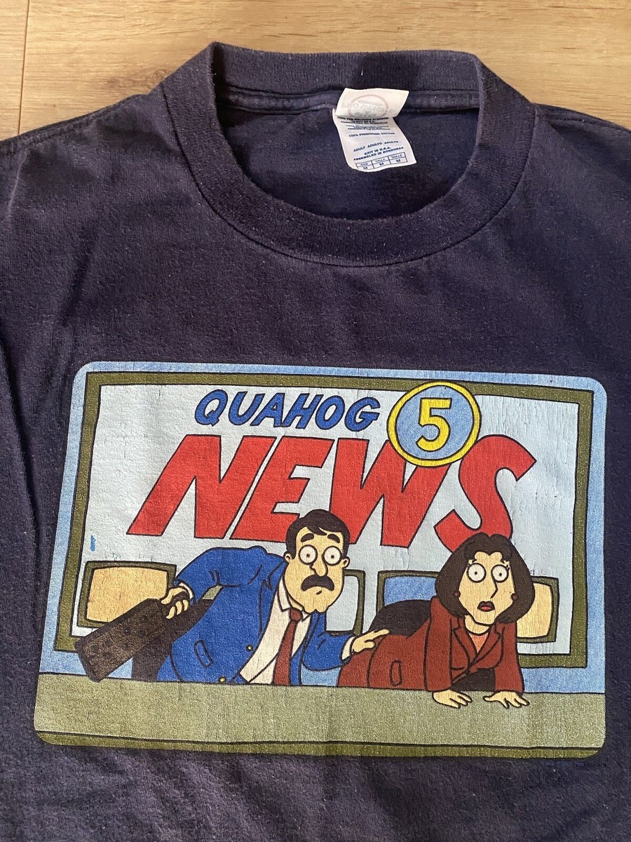 Vintage 2004 Family Guy Quahog 5 News Tom Spanks Diane M Shirt