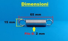 Molla Cilindrica a Trazione con occhiello Acciaio Zincato 65x15mm Filo2mm