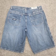 VINTAGE ENYCE Shorts Mens 40X14 Blue Jean Denim Baggy Y2K Hip Hop Baggy Skate