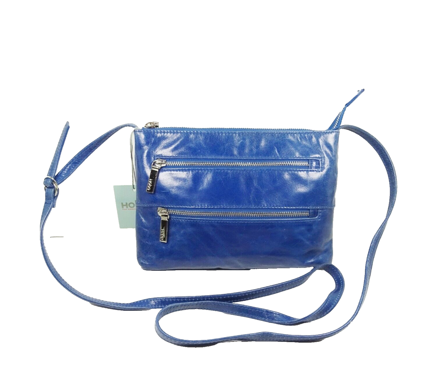 HOBO INTERNATIONAL Mission Distressed Blue Color Leather Crossbody Bag