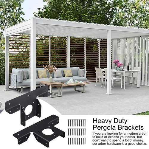 2Pcs Pergola Brackets Adjustable Heavy Duty Wood Post Metal T Shaped Bracket