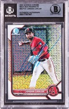 DBacks Jordan Lawlar Signed 2022 Bowman Chrome Mega #BCP141 Rookie Card BAS Slab