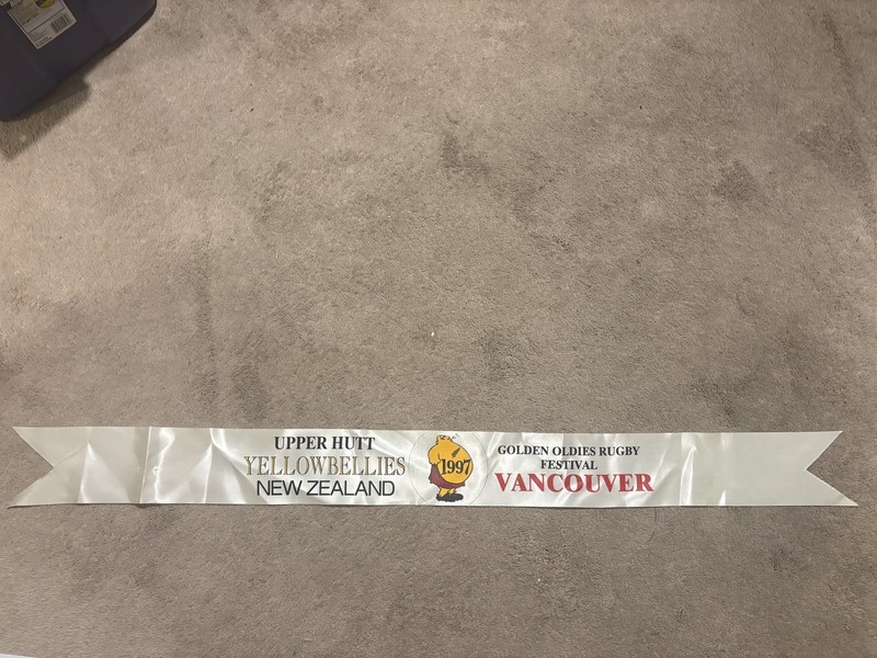 Vintage Golden Oldies Rugby Festival Upper Hutt Yellowbellies New Zealand Sash