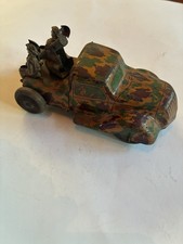 1930 Tin Litho Cannon Military Camouflage Truck Germany Wooden Wheels Arnold