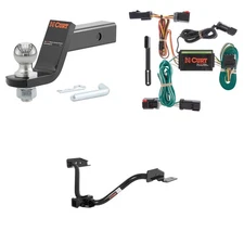 CURT Class 3 Tow Package Trailer Hitch, Wiring, Ball Mount - 13529, 55530, 45856