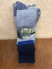New OS Signature Gold Toe Heavyweight Blue Heavy Wool Blend Boot Socks 2 Pair