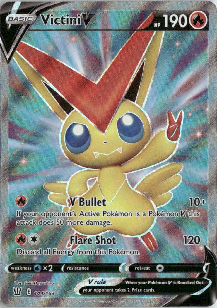 Victini V 144/163 Ultra Rare Battle Styles Pokemon Holo Near Mint