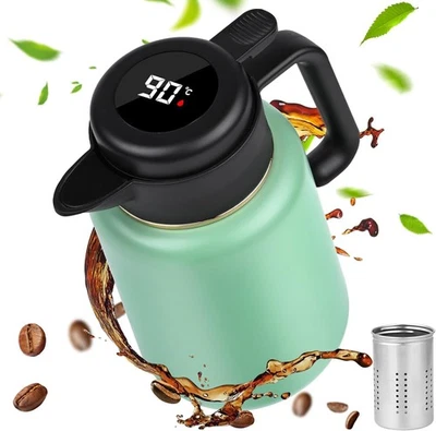 MARKENLOS Thermos 1,8 L con colino per tè, caffettiera isolante teiera termica acciaio inox