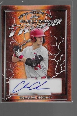 CHARLIE CONDON 2024 LEAF ELECTRUM HERE COMES THE THUNDER AUTO CARD #HCT-CC1  /49