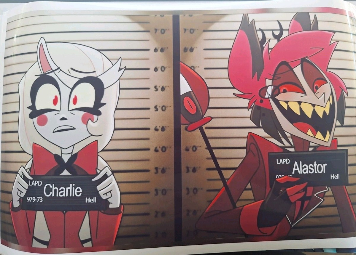 と*ー様 Hazbinhotel Alastor 8×10in サイン入りプリン Hazbin Hotel Glossy Vinyl Sticker 8.5