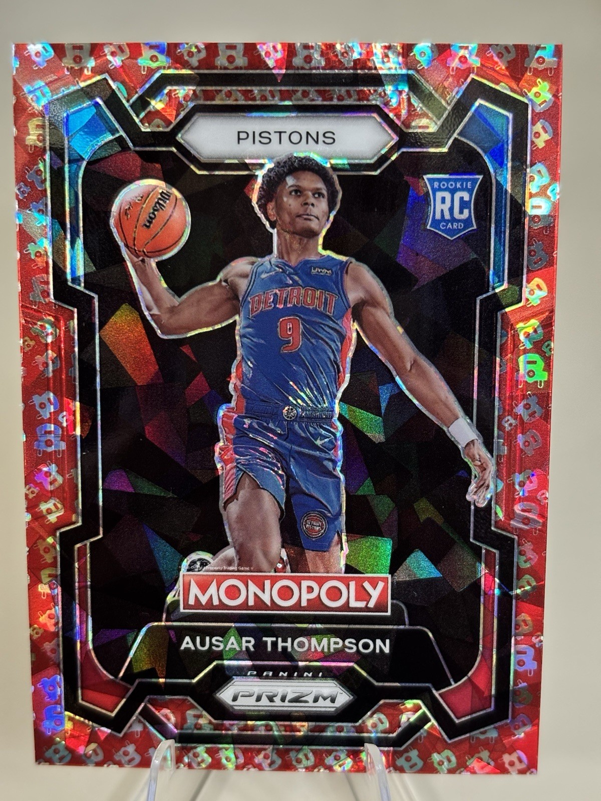 2023-24 Prizm Monopoly - Ausar Thompson #27 Free Parking Cracked Ice Prizm (RC)