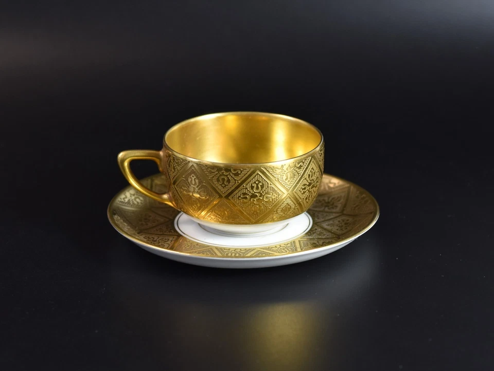 Rosenthal Mokkatasse Selb Ätzgold Fries vergoldet Bavaria 1927 - Bild 2 von 4