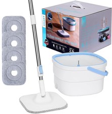 Spin Mop and Bucket Set 360° 2 in 1 Dirty & Clean Water Separation Microfibre