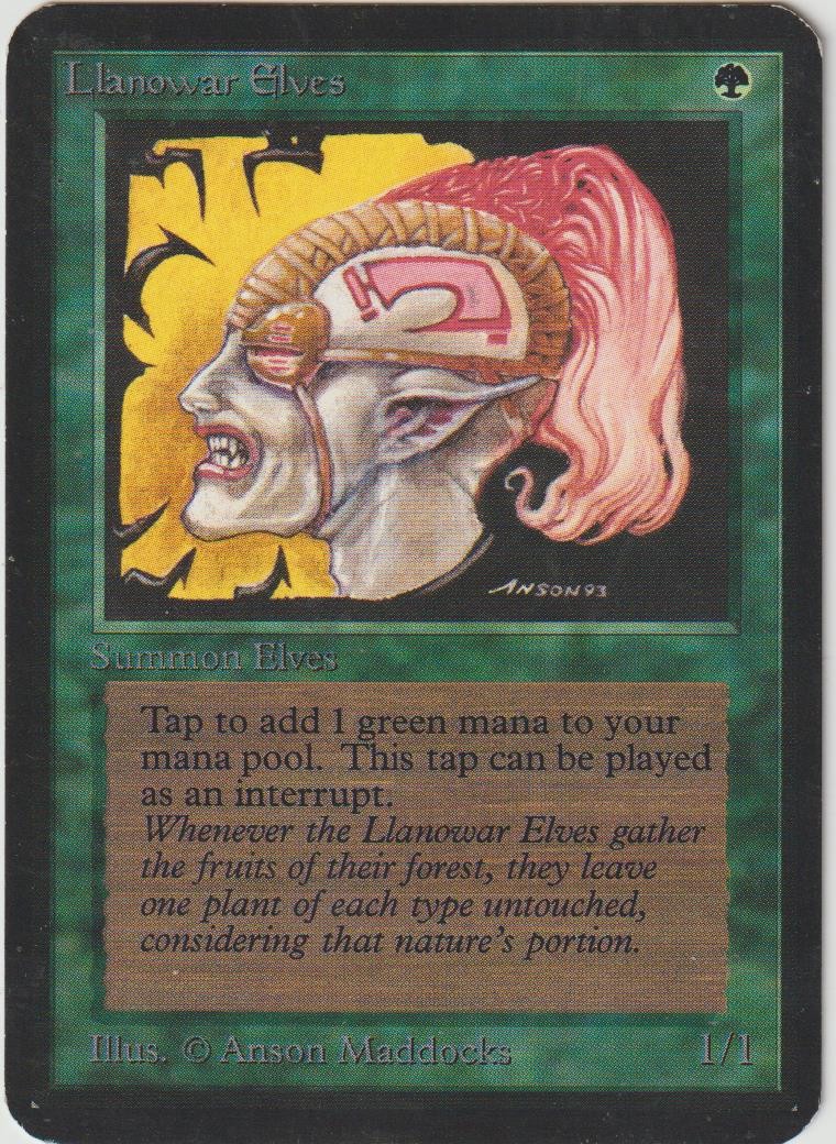 x1 ALPHA Llanowar Elves MTG ENGLISH 1993 EX-NM Card VINTAGE!