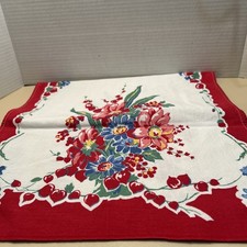 Vintage Mid Century Tea Kitchen Towels Floral...