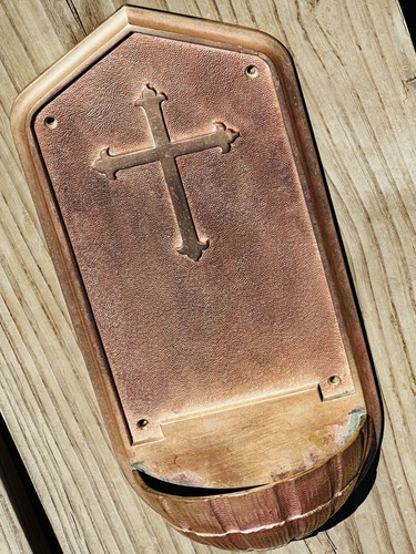 Antique Holy Water Wall Font Solid Brass