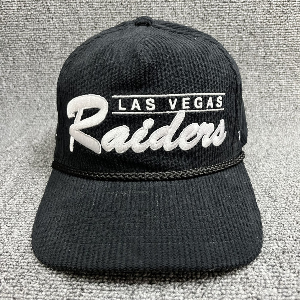 New '47 Las Vegas Raiders Black Corduroy Rope Snapback Hat Cap