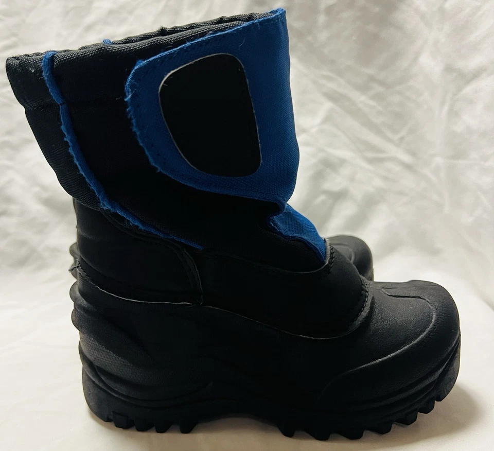 Itasca детский зимний снег ботинки размер 9 | черный синий | водонепроницаемый | теплый с подкладкой - Изображение 3 из 4