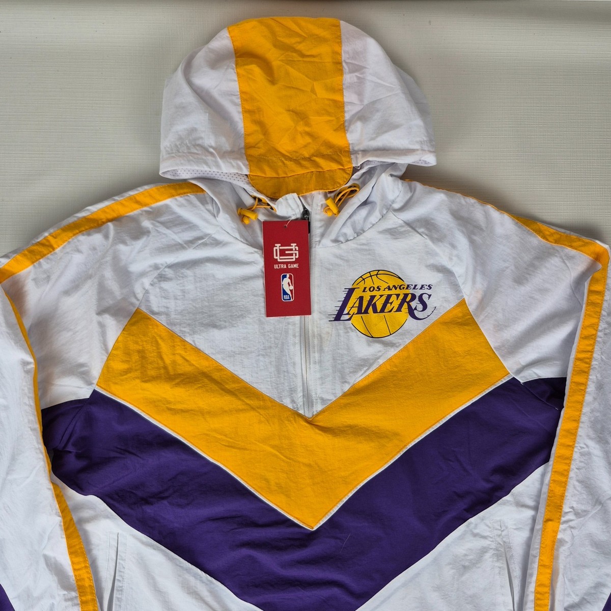 Los Angeles Lakers Ultra game 1/4 Zip Jacket White Purple Yellow