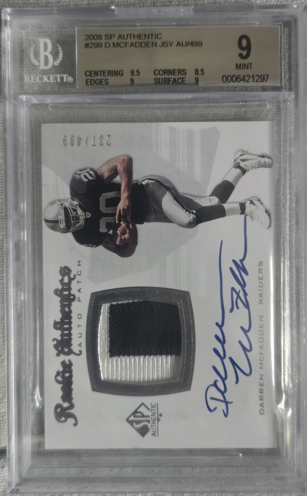 Darren McFadden SP Authentic #299 Autograph Patch