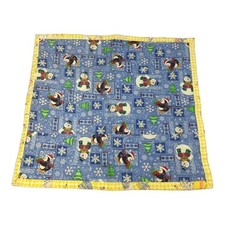Baby Quilt Snowmen Penguins Holly Hobbie Cat Print Gender Neutral 24" by 26"