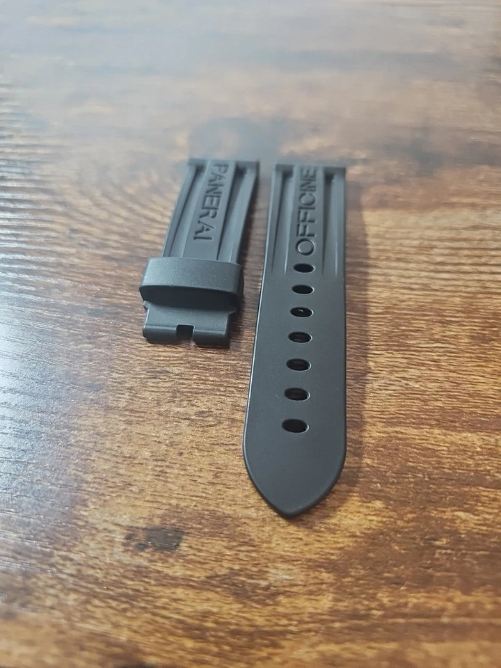 Reloj Panerai 24/22 mm negro OEM correa de buceo de goma Caoutchouc MX0011QQ 115/75 mm Foto 4 de 4