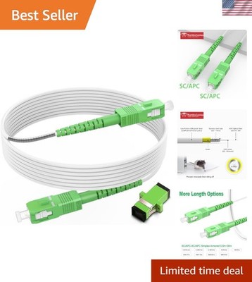 100ft SC/APC to SC/APC Fiber Cable - High-Performance Armored Internet Solution