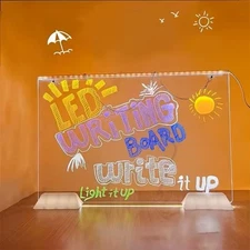 Led Drawing Board for Kids, 13.7"X10" 4 Modes & 7 Colors Acrylic Dry Erase Bo...